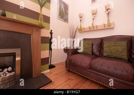 Un show home lounge con un bel decor e arredamento Foto Stock