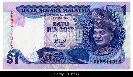 Uno malese dollar nota, close-up Foto Stock
