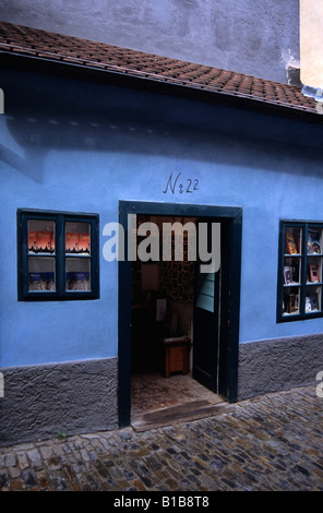 Franz Kafka's House, Golden Lane, Praga, Repubblica Ceca Foto Stock