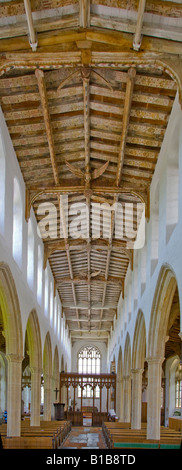 Storicamente importante Angelo tetto in Blythborough medievale chiesa di Inghilterra Suffolk REGNO UNITO Foto Stock