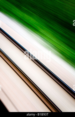 Via treno con motion blur Foto Stock