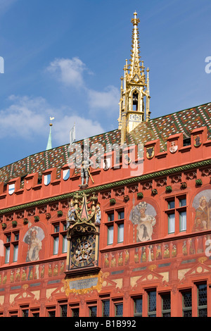 La Svizzera, Basilea, decorate town hall Foto Stock