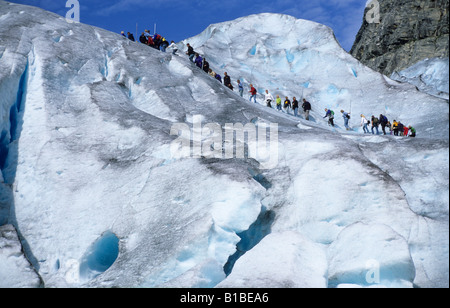 Ghiacciaio sul Nigardsbreen in Norvegia, Europa Foto Stock