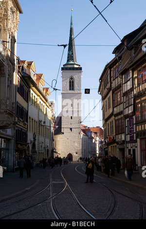 Germania, Erfurt, Marktstraße, Allerheiligenkirche Foto Stock