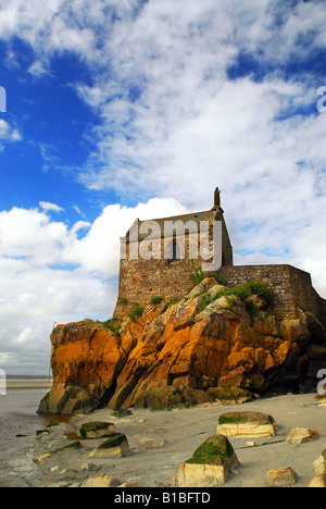 Frammento di Mont Saint Michel abbey in Francia Foto Stock