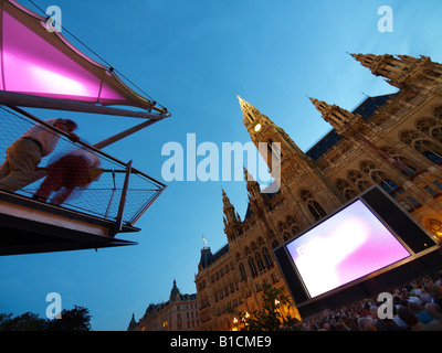 Vienna Film Festival 2007 sulla piazza del municipio, Austria, Vienna Foto Stock