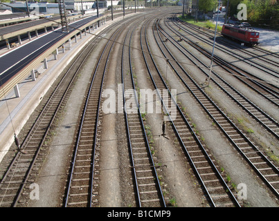 I binari della ferrovia, Austria, Kufstein Foto Stock