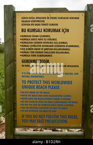 Isola di Sedir Cleopatra Beach cartello segnaletico Marmaris Foto Stock