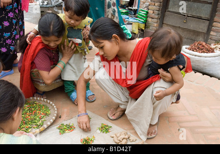 Supporto di mercato a Kathmandu, Napal Foto Stock