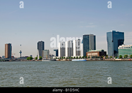 Rotterdam nieuwe nuovo fiume Maas Euromast Foto Stock