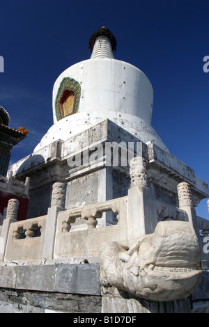 Cina Pechino Lamaism tempio torre bianca viaggi tour polusion aria città capitale di sabbia di antiquariato cinese antica storia ti Foto Stock