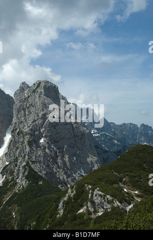 La parete nord del 'Jof di Montasio' montano Foto Stock