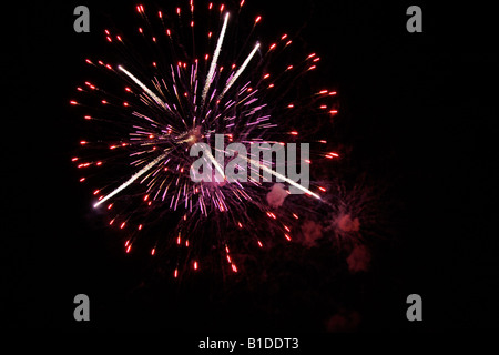 Nuovo anno fuochi d'artificio Foto Stock