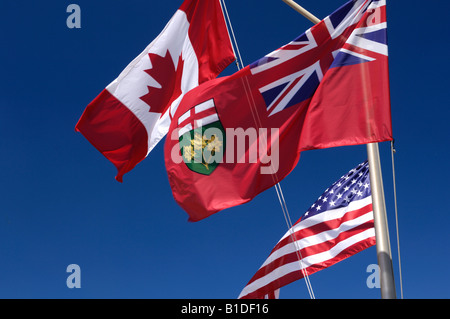 Bandiere di Ontario in Canada e Stati Uniti Foto Stock