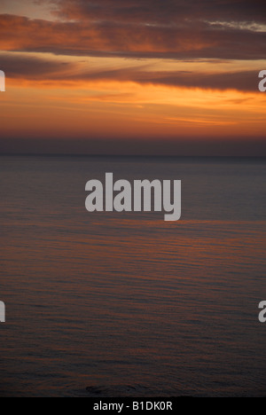 Tramonto sul mare, Javea, Provincia di Alicante, Comunidad Valenciana, Spagna Foto Stock