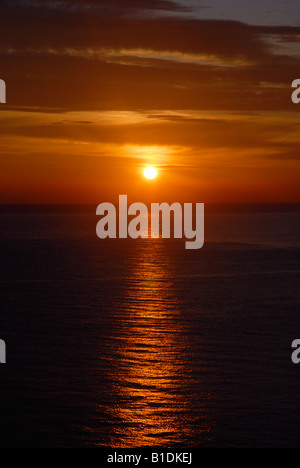 Tramonto sul mare, Javea, Provincia di Alicante, Comunidad Valenciana, Spagna Foto Stock