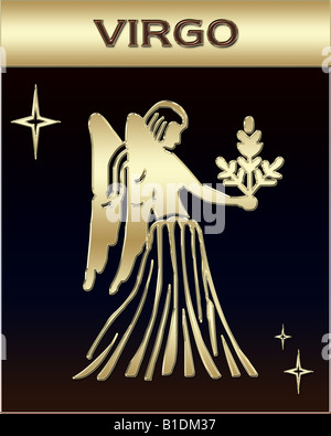 Golden segno zodiacale immagine con nome Foto Stock