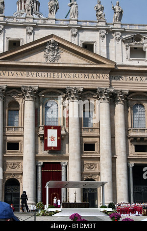 Italia, Roma, VATICANO. Messa speciale su anniversario di Giovanni Paolo II per la morte 02 aprile 2008 conduce da Papa Benedetto XVI Foto Stock