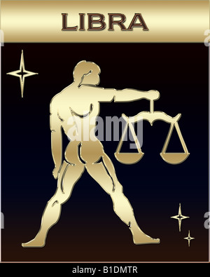 Golden segno zodiacale immagine con nome Foto Stock