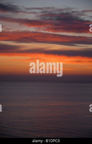 Tramonto sul mare, Javea, Provincia di Alicante, Comunidad Valenciana, Spagna Foto Stock