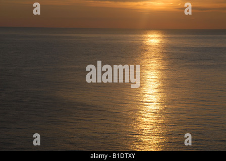 Tramonto sul mare, Javea, Provincia di Alicante, Comunidad Valenciana, Spagna Foto Stock