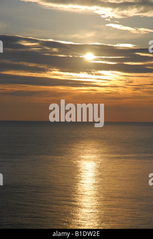 Tramonto sul mare, Javea, Provincia di Alicante, Comunidad Valenciana, Spagna Foto Stock