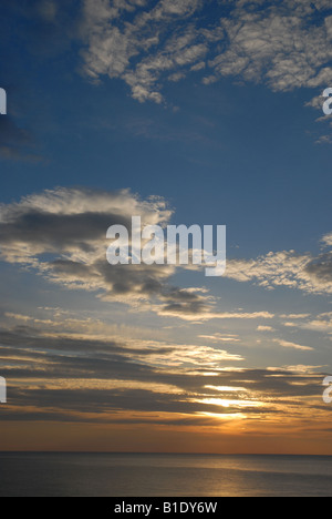 Tramonto sul mare, Javea, Provincia di Alicante, Comunidad Valenciana, Spagna Foto Stock