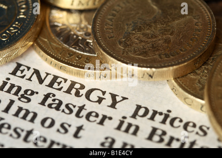 Aumenti di prezzo dell'energia in Gran Bretagna Foto Stock