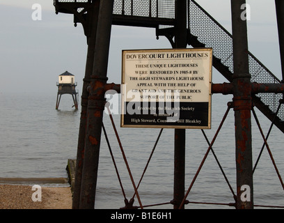 Fari di ferro Dovercourt Harwich Essex Foto Stock