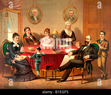 Presidente James Garfield e la sua famiglia Foto Stock