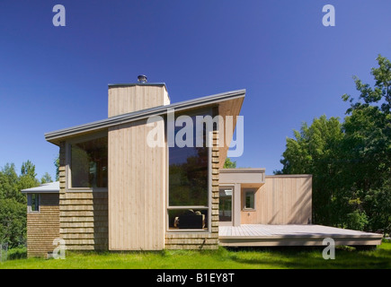 Vista esterna di un artigiano contemporaneo stile home in Anchorage in Alaska,. Foto Stock
