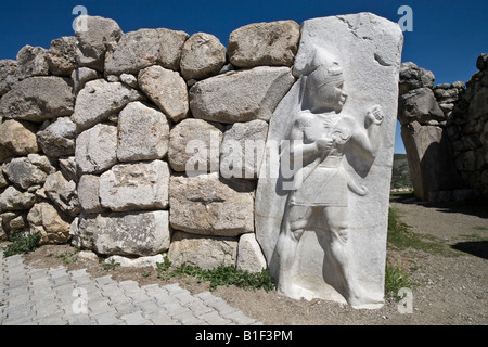 Il Kings Gate all'Hittita città capitale di Hattusa Hattusas, Parco Nazionale, Bogazkale, Anatolia, Turchia Foto Stock