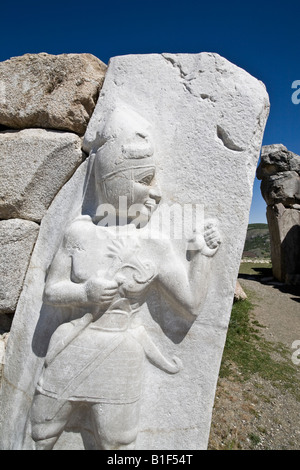 Il Kings Gate all'Hittita città capitale di Hattusa Hattusas, Parco Nazionale, Bogazkale, Anatolia, Turchia Foto Stock