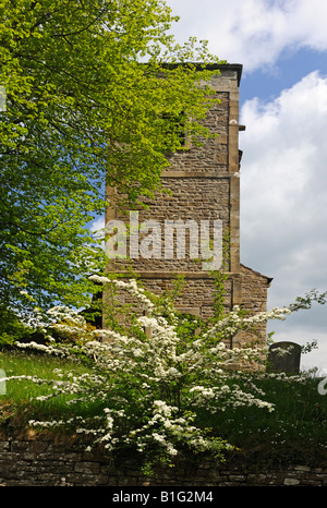 West Tower. Chiesa di San Giovanni Evangelista, Gressingham, Lancashire, Inghilterra, Regno Unito, Europa. Foto Stock