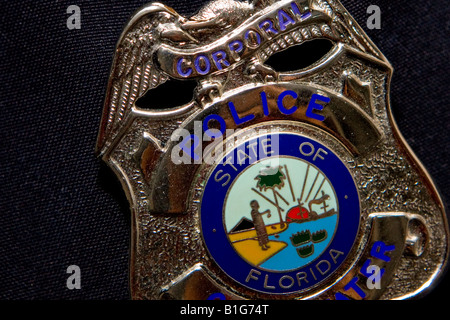 Badge e patch della polizia Foto Stock