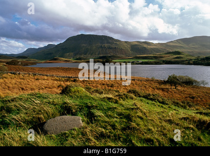 Commemorazione di pietra Lago Cregennan Foto Stock