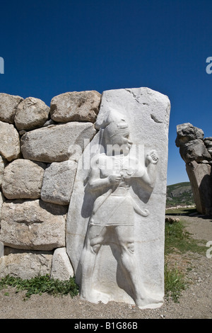 Il Kings Gate all'Hittita città capitale di Hattusa Hattusas, Parco Nazionale, Bogazkale, Anatolia, Turchia Foto Stock