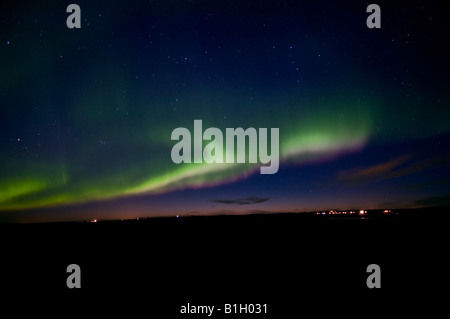 Luci del nord nel sud dell'Islanda 2008 Aurora boreale Foto Stock