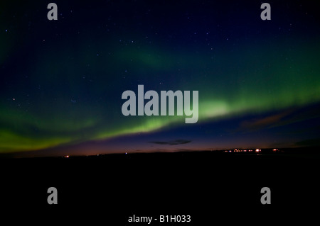 Luci del nord nel sud dell'Islanda 2008 Aurora boreale Foto Stock