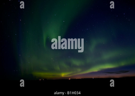 Luci del nord nel sud dell'Islanda 2008 Aurora boreale Foto Stock