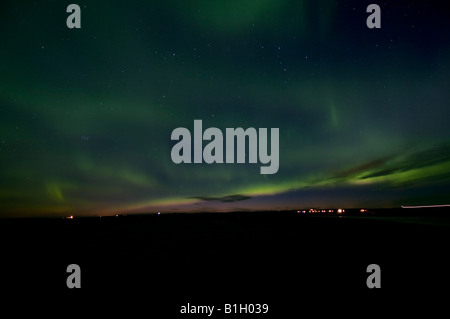 Luci del nord nel sud dell'Islanda 2008 Aurora boreale Foto Stock