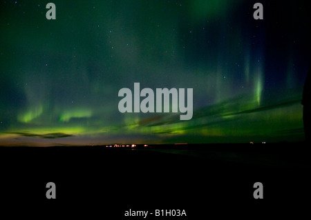 Luci del nord nel sud dell'Islanda 2008 Aurora boreale Foto Stock