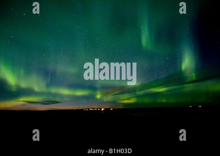 Luci del nord nel sud dell'Islanda 2008 Aurora boreale Foto Stock