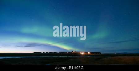 Luci del nord nel sud dell'Islanda 2008 Aurora boreale Foto Stock