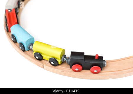 Toy Train sulla via Foto Stock