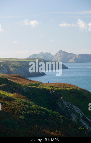 Vista su Ramsey isola St Davids Pembrokeshire Wales Foto Stock