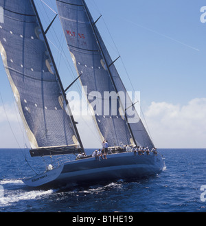 Superyacht Cup Palma 2008 Ulysse Nardin Cup regata nella baia di Palma de Mallorca - superyacht a vela di Senso uno Foto Stock