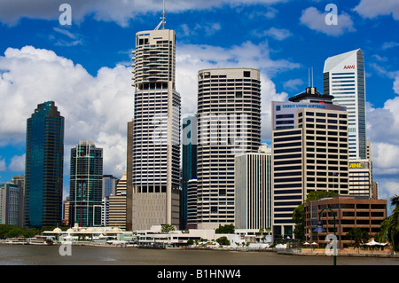 Il CBD di Brisbane sul fiume Brisbane Queensland Foto Stock