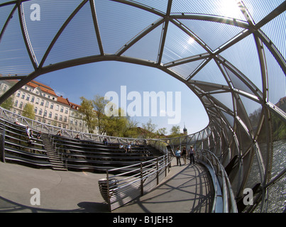 Graz, isola artificiale nel fiume Mur, Austria, Graz Foto Stock