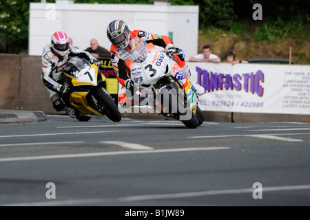 John McGuinness al Quarterbridge TT2008 Foto Stock